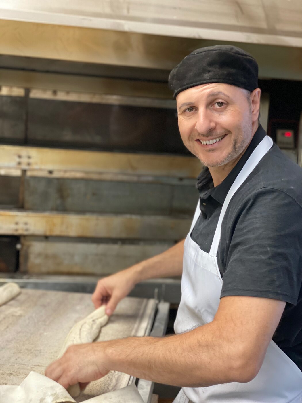 Chef Biagio at the oven